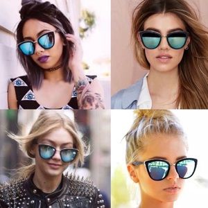 QUAY My Girl Blue Mirrored Cat Eye Lenses - Blue